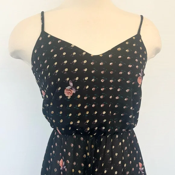 JCPenney Chiffon Crepe Vintage 70s Disco Handkerchief Scarf Hem Slip Dress - Picture 5 of 8